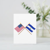 Amerikaanse en El Salvador-krossed-vlaggen Briefkaart (Staand voorkant)
