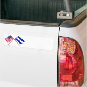 Amerikaanse en El Salvador-krossed-vlaggen Bumpersticker (Op Truck)