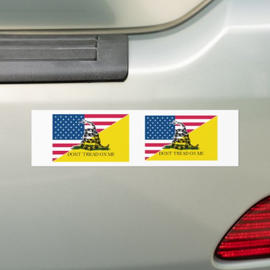 Amerikaanse en Gadsden vlag Bumpersticker (Op auto)