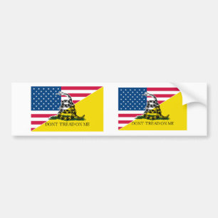 Amerikaanse en Gadsden vlag Bumpersticker