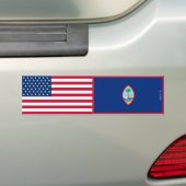Amerikaanse en Guam vlaggen Bumpersticker (Op auto)