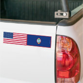 Amerikaanse en Guam vlaggen Bumpersticker (Op Truck)