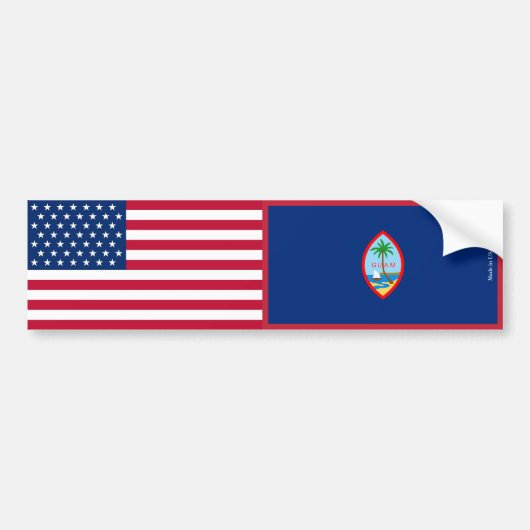 Amerikaanse en Guam vlaggen Bumpersticker (Voorkant)