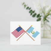 Amerikaanse en Guatemala gekruiste vlaggen Briefkaart (Staand voorkant)