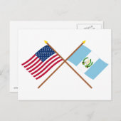 Amerikaanse en Guatemala gekruiste vlaggen Briefkaart (Voorkant / Achterkant)