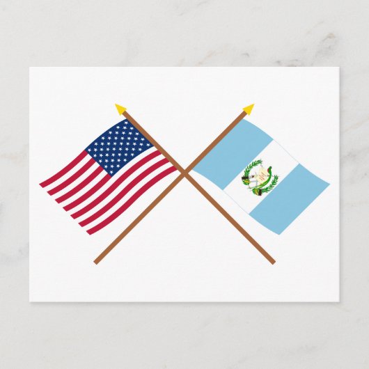 Amerikaanse en Guatemala gekruiste vlaggen Briefkaart (Voorkant)