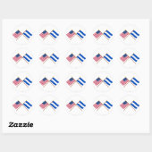 Amerikaanse en Honduras Crossed Flags Ronde Sticker (Vel)