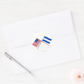 Amerikaanse en Honduras Crossed Flags Ronde Sticker (Envelop)