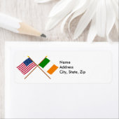 Amerikaanse en Ierse kruisvlaggen Etiket (Insitu)