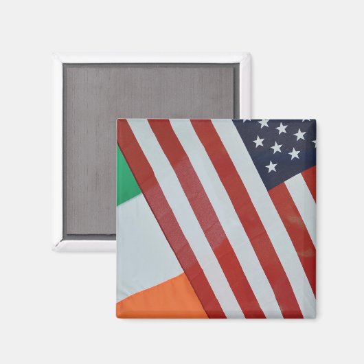 Amerikaanse en Ierse vlaggen Magneet (Voorkant / Achterkant)