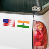 Amerikaanse en Indiase vlaggen Bumpersticker (Op Truck)