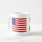 Amerikaanse en Indiase vlaggen Koffiemok (Voorkant links)