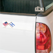 Amerikaanse en Israëlische gekruiste vlaggen Bumpersticker (Op Truck)