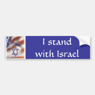 Amerikaanse en Israëlische vlag Ik sta voor Isra Bumpersticker