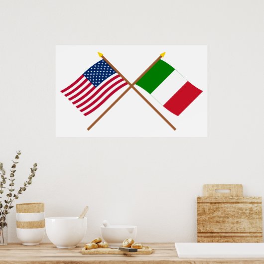 Amerikaanse en Italiaanse gesteentekker Poster (Keuken)