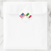 Amerikaanse en Italiaanse gesteentekker Ronde Sticker (Tas)