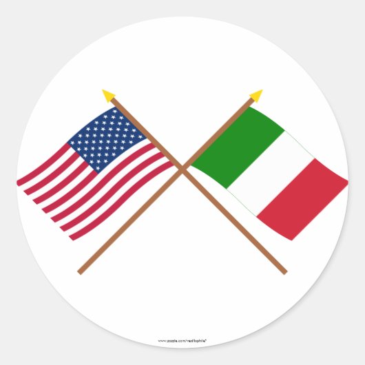 Amerikaanse en Italiaanse gesteentekker Ronde Sticker (Voorkant)