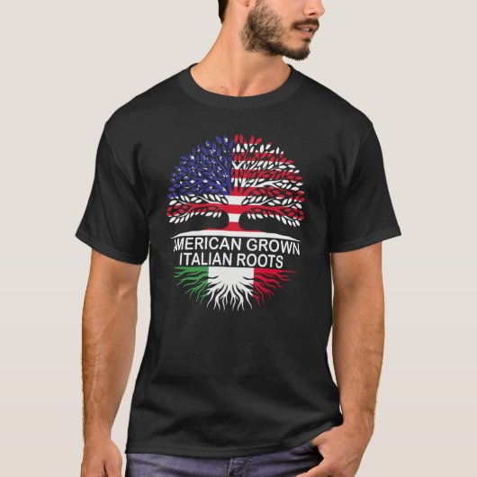 Amerikaanse en Italiaanse vlaggen T-shirt (Voorkant)