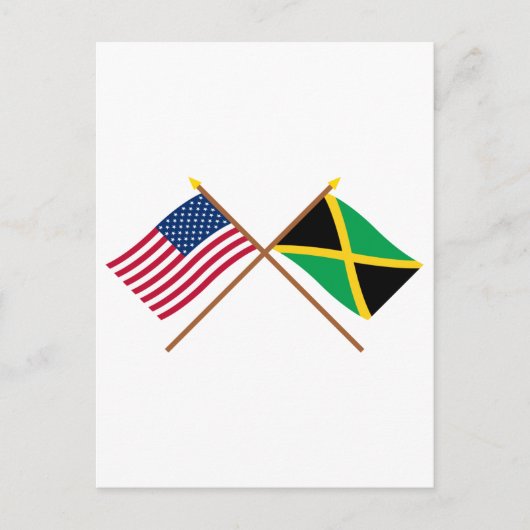 Amerikaanse en Jamaica Crossed Flags Briefkaart (Voorkant)
