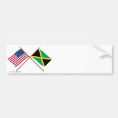 Amerikaanse en Jamaica Crossed Flags Bumpersticker (Voorkant)