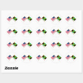 Amerikaanse en Jamaica Crossed Flags Ronde Sticker (Vel)