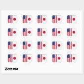 Amerikaanse en Japanse vlaggen Ronde Sticker (Vel)
