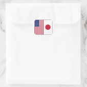 Amerikaanse en Japanse vlaggen Ronde Sticker (Tas)