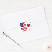 Amerikaanse en Japanse vlaggen Ronde Sticker (Envelop)