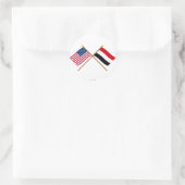 Amerikaanse en Jemenitische gekruiste vlaggen Ronde Sticker (Tas)