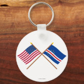 Amerikaanse en Kaapverdische gekruiste vlaggen Sleutelhanger (Voorkant)