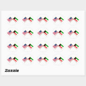 Amerikaanse en Koeweit Crossed Flags Ronde Sticker (Vel)