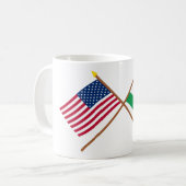Amerikaanse en Lesotho Crossed Flags Koffiemok (Voorkant links)