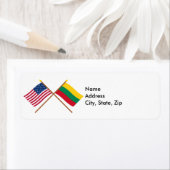 Amerikaanse en Litouwse kruidachtige vlaggen Etiket (Insitu)