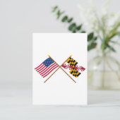 Amerikaanse en Maryland Crossed Flags Briefkaart (Staand voorkant)