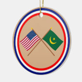 Amerikaanse en Mauritaanse gesteentekker Keramisch Ornament (Links)