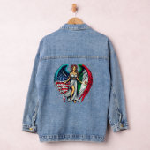 Amerikaanse en Mexicaanse vlag engel vrouw patriot Denim Jacket (Hangar)