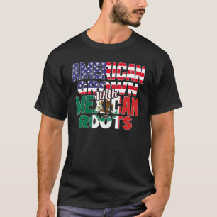 Amerikaanse en Mexicaanse vlag MEXICAN ROOTS Half- T-shirt