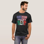 Amerikaanse en Mexicaanse vlag MEXICAN ROOTS Half- T-shirt (Voorkant volledig)