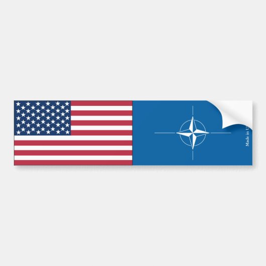 Amerikaanse en NAVO-vlaggen Bumpersticker (Voorkant)