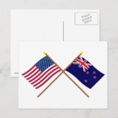 Amerikaanse en Nieuw-Zeelandse getijdenvlaggen Briefkaart (Voorkant / Achterkant)