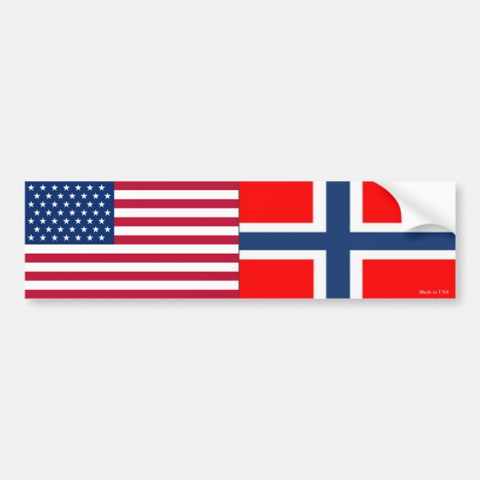 Amerikaanse en Noorse Bumpersticker (Voorkant)