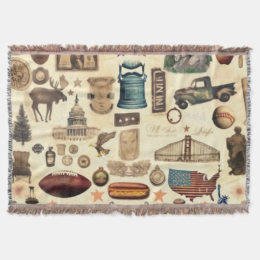 Amerikaanse en nostalgische nationale symbolen, r deken (Voorkant)