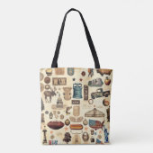 Amerikaanse  en nostalgische nationale symbolen, r tote bag (Achterkant)