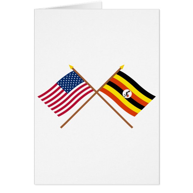 Amerikaanse en Oeganda-overzeese vlaggen (Voorkant)