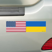 Amerikaanse en Oekraïense vlaggen Bumpersticker (Op auto)