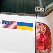 Amerikaanse en Oekraïense vlaggen Bumpersticker (Op Truck)