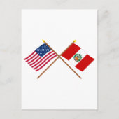 Amerikaanse en Peru Crossed-vlaggen Briefkaart (Voorkant)