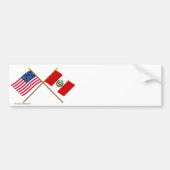 Amerikaanse en Peru Crossed-vlaggen Bumpersticker (Voorkant)