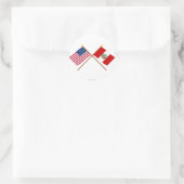 Amerikaanse en Peru Crossed-vlaggen Ronde Sticker (Tas)