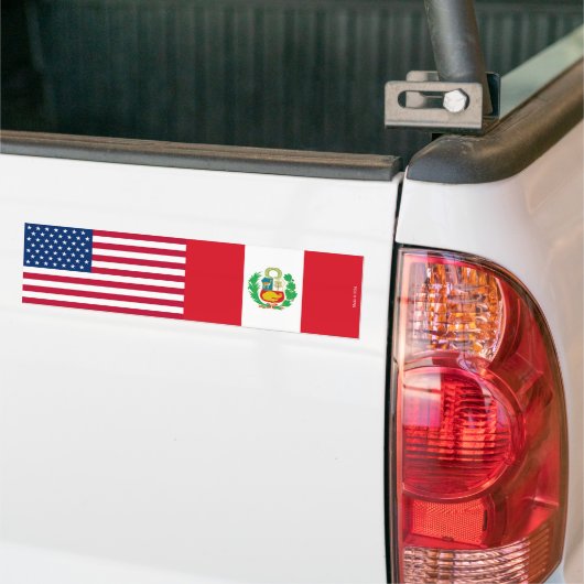 Amerikaanse en Peruaanse Bumpersticker (Op Truck)